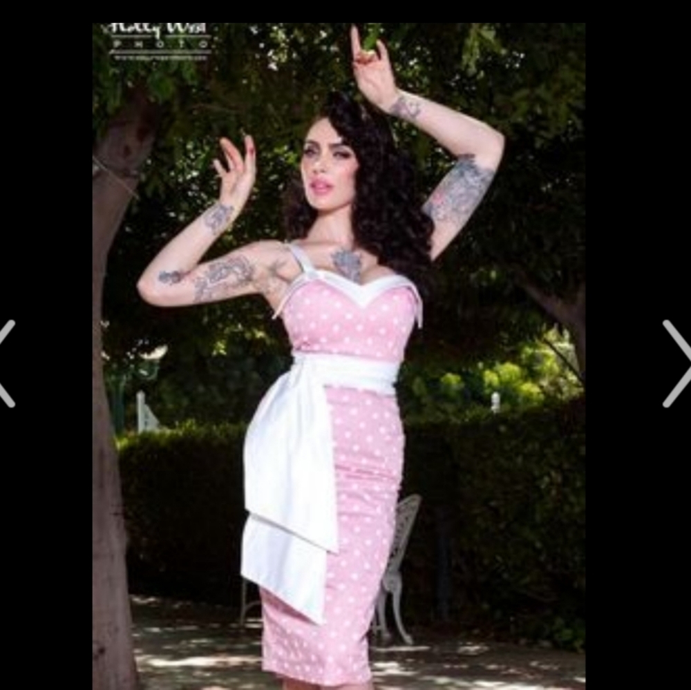 Deadly dames pink and white dress
